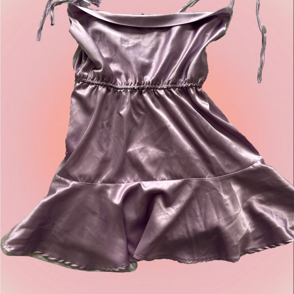 Satin Slip Dress in Purple